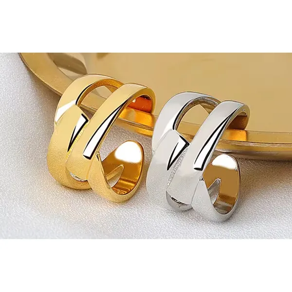 Boutique Layered Cross Ring‎ | White Gold Sterling Silver - Image 7