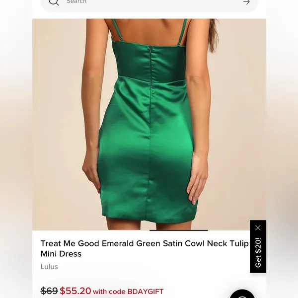Lulu's Vibrant Green Satin Mini Dress - Image 2
