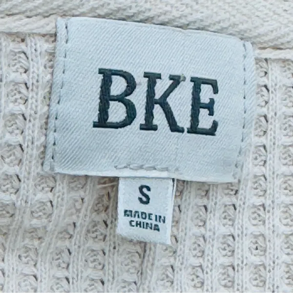 BKE Women’s Waffle Knit Quarter Zip Hoodie Small Cream Hooded Pullover - Image 4