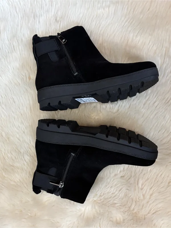 Suede Black Ankle Boots. Brand is Easy Spirit - Image 2