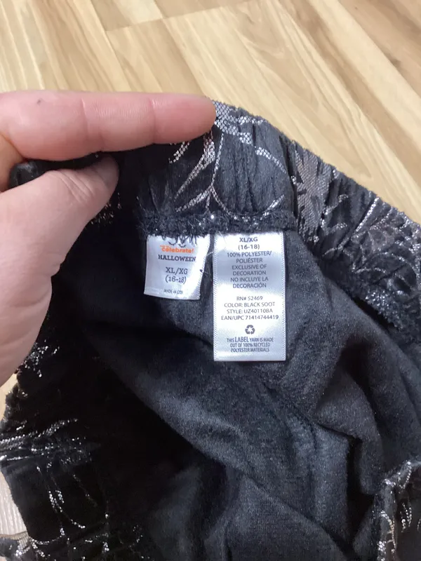 Black and Silver Spider Pajama Pants Size XL - Image 4