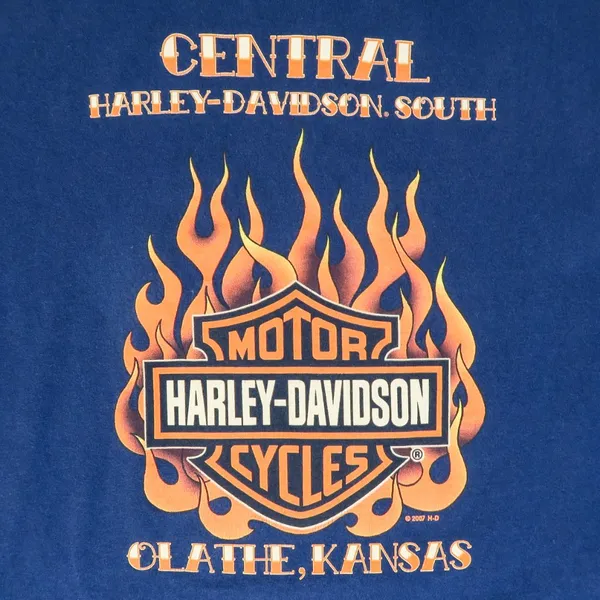 2007 Harley Davidson Navy Blue Shirt - Image 6