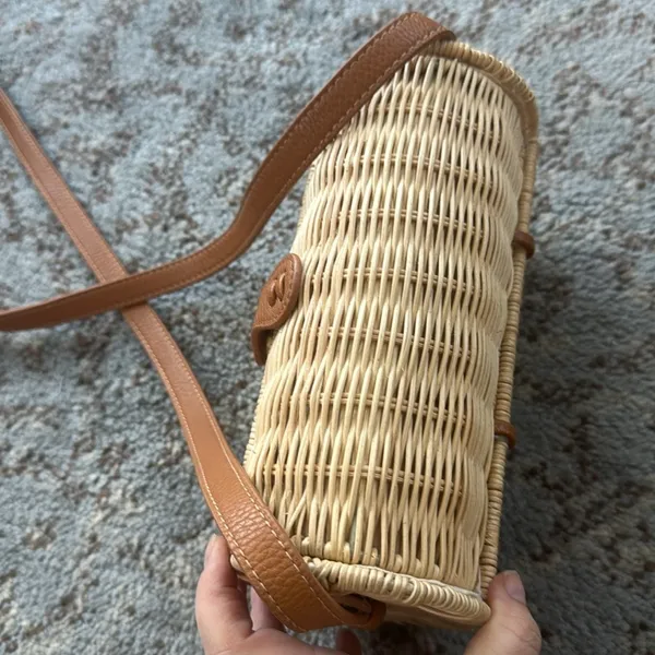 Express Shiraleah Bali Rattan Crossbody Bag Tan - Image 4