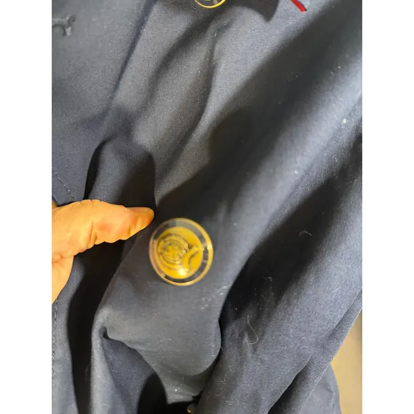 Tommy Hilfiger Navy Blue Double Breasted Trench Coat Red Lining Gold Buttons M - Image 7