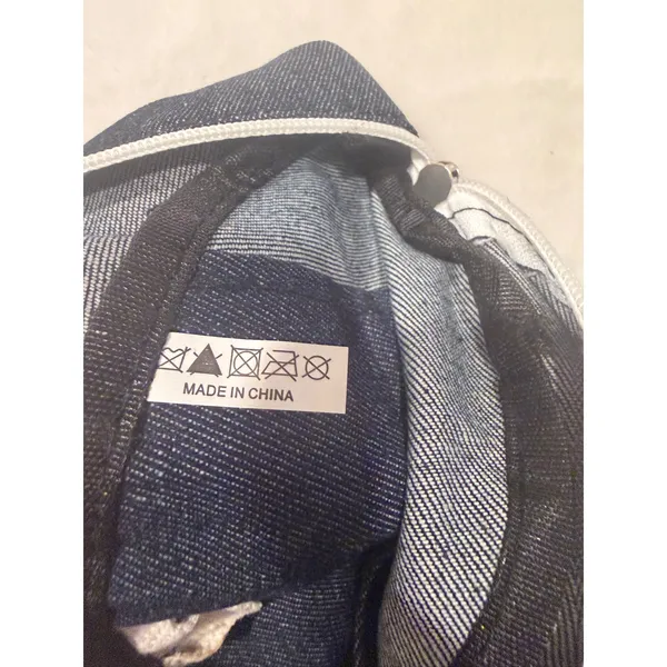 Meet Me At The Barre Denim Duffel Bag Gym Travel Dance‎ Tote Dark Blue White - Image 8