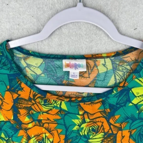 Lularoe Womens Tops Size L Floral Print‎ High Low Batwing - Image 8