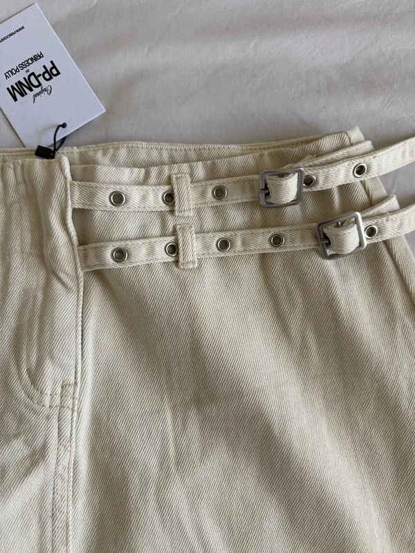 Princess Polly Paltrow Cargo Mini Skort Cream - Image 2