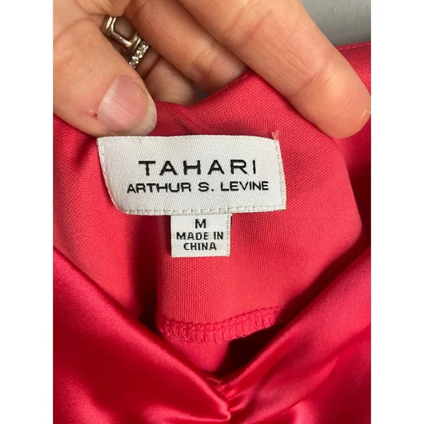 Tahari Bright Pink Slip Dress size Medium Wedding Guest Cocktail Slinky Summer‎ - Image 2