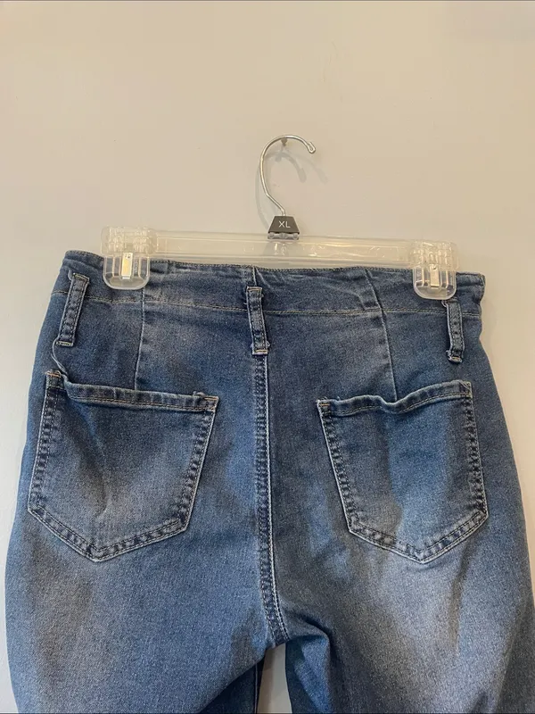 Women’s Blue Flared Jeans retro boho look Size 27 - Image 4