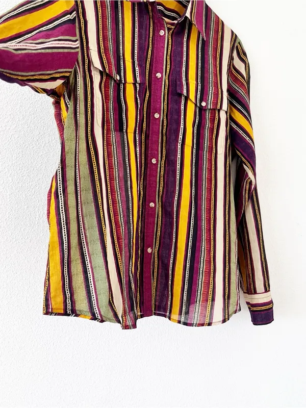 Lauren Ralph Lauren Multicolor Striped Roll Tab Button Down Shirt - Image 5