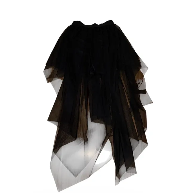 Tiered tulle skort asymmetrical handkerchief hem midi tutu whimsigoth - Image 2