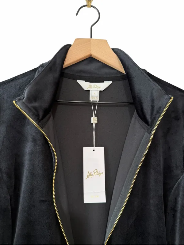 Lilly Pulitzer Regate Velour Jacket Black Size S NWT - Image 8