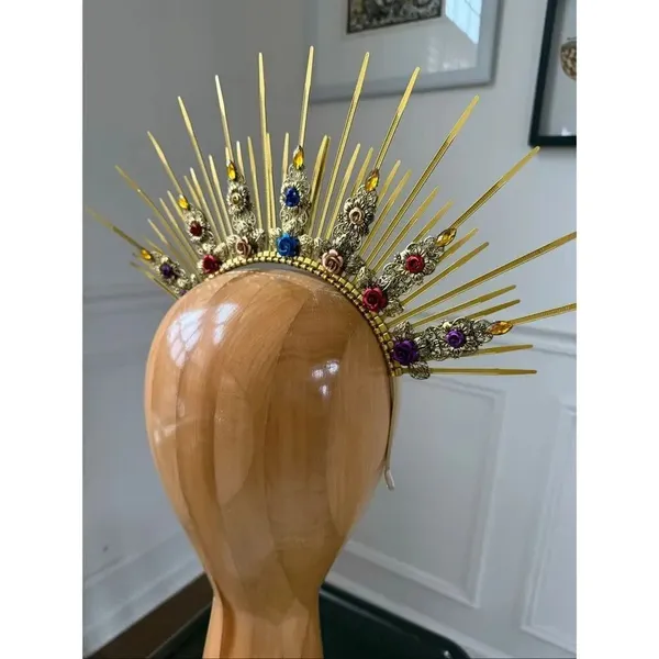 NIP New Goddess Crown Headband Sunburst Halo Day of the Dead Costume - Image 2