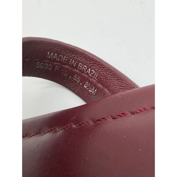 Tory Burch Miller Sandals Womens 8.5 Burgundy Croc Embossed Leather Flats - Image 6