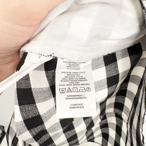 NWT LOFT Womens Black White Gingham Checkered Preppy A-Line Mini Skirt Size 2 - Image 6