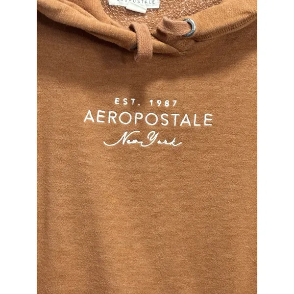 Aeropostale Burnt Orange Hododie Sweatshirt Size XS Long Sleeve Embroidered Logo - Image 2