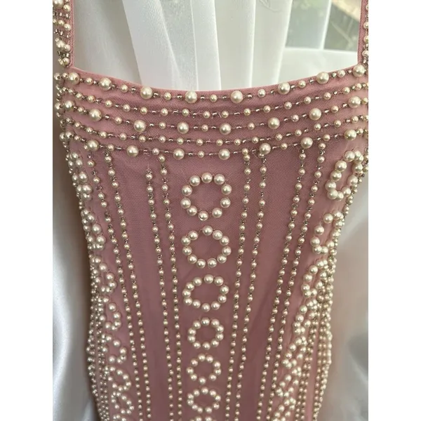 LPA Lelia beaded Mini dress bubble pink Size M - Image 7