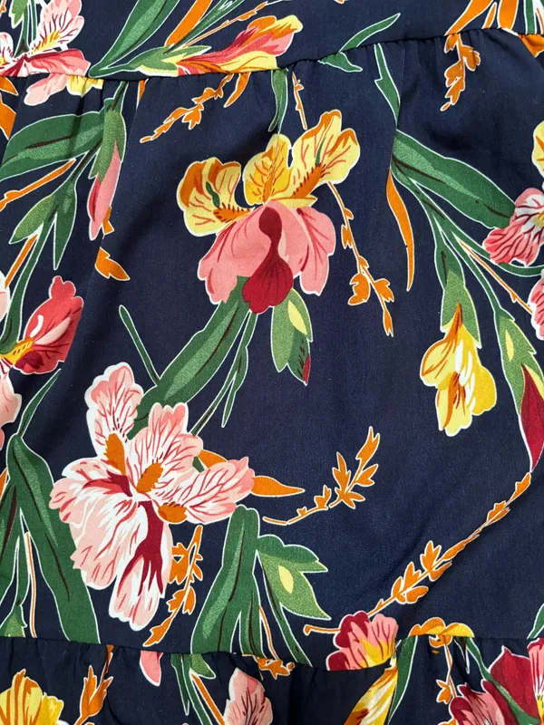SHEIN Navy Floral Multicolor Tiered Sleeveless Sundress - Image 2