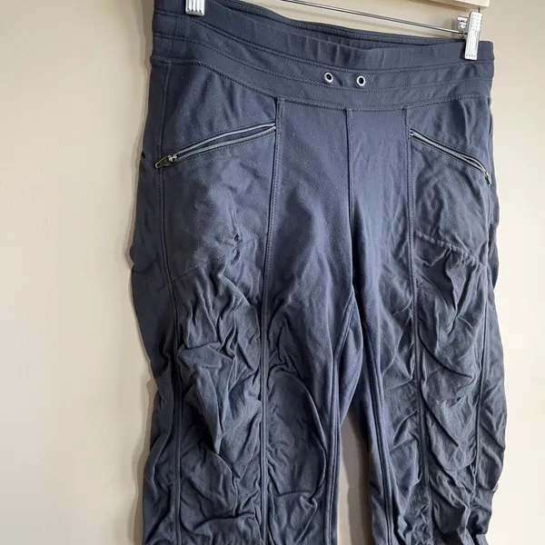 Athleta dark gray hiking pants women's XS nylon trousers pockets‎ no drawstring - Image 2