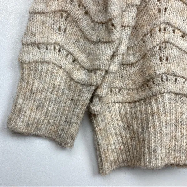 NWT * Nordstrom Oversized Chunky Longline Knit Cowl Neck Sweater in Oatmeal S/M - Image 5