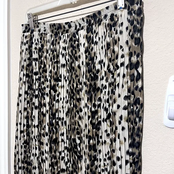 Lord & Taylor Vintage Leopard Print Skirt Long‎ Midi pleated USA sz 10 - Image 2