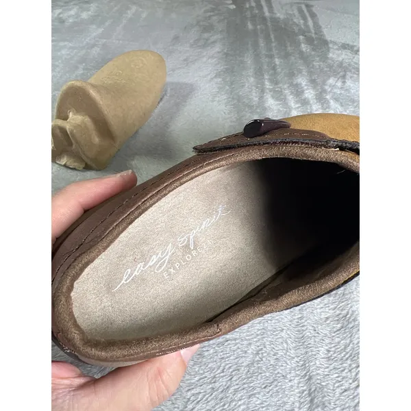 Easy Spirit Explore24 Brown Suede Slip On Comfort Clogs Women's 9M - Image 7