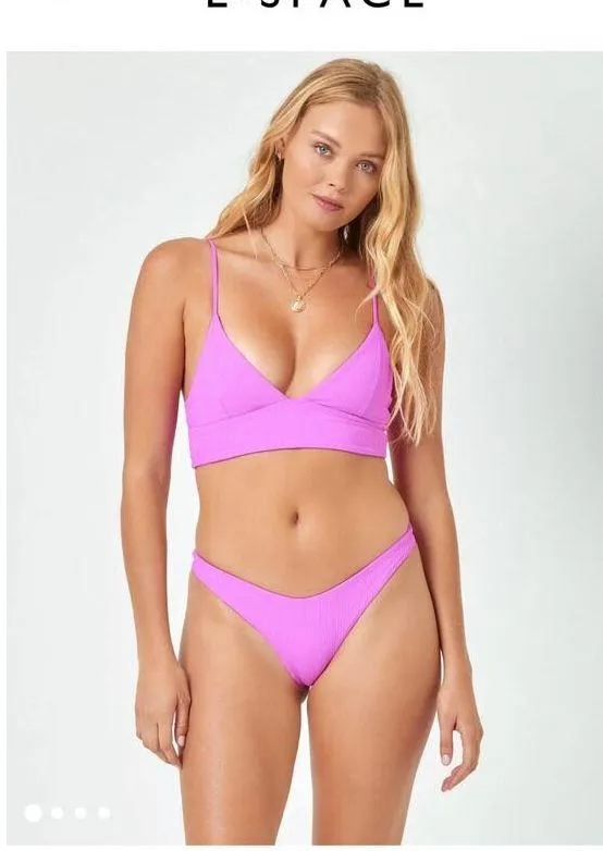 NWT! L*Space Pointelle Rib Winnie Bikini Top - Size Small - Image 5