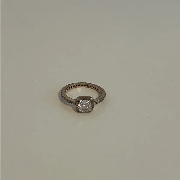 Pandora Square Sparkle Halo Ring 14k rose gold plating - Image 7