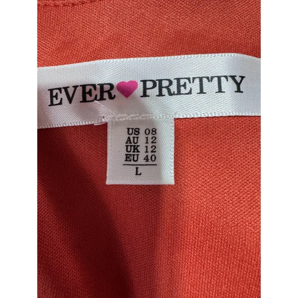 Ever‎ Pretty Women's Size 8 Burnt Orange Dress High Low V-Neck Chiffon Formal - Image 6