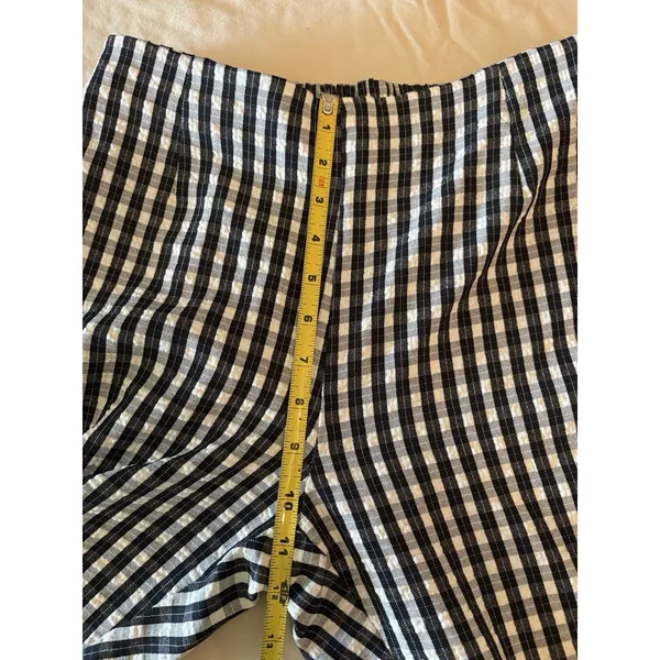 Hayden Los Angeles Black/White Gingham Pants Size Large Elastic Waist Preppy - Image 7