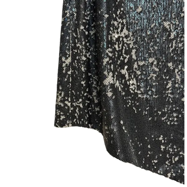 ELLIATT Catalina Black And Silver‎ Sequin Asymmetrical Mini Skirt EUC Medium - Image 4