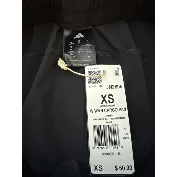 Adidas Women W WVN Cargo Pants Black Training Joggers XS NEW - Image 7