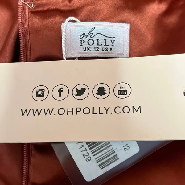 NEW Oh Polly Silk Satin Brown Strapless Cowl Cocktail Tube Mini Sheath Dress 8 - Image 4