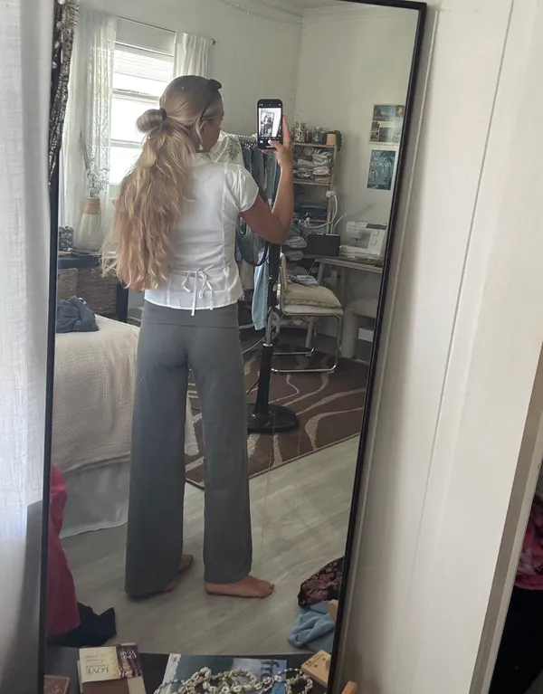 Grey Brandy Yoga Flare Pants  - Image 2