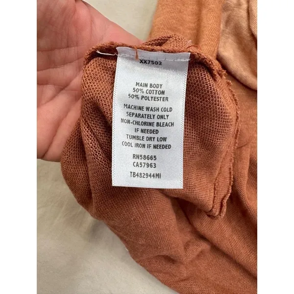 Treasure & Bond Tank Top Ombre tan Brown Slub Knit Gradient Raw Hem Sz M - Image 5