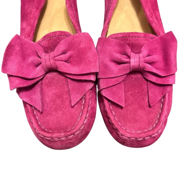 UGG Leather Fuchsia Pink Leather Bow Flats US 6 women’s - Image 2