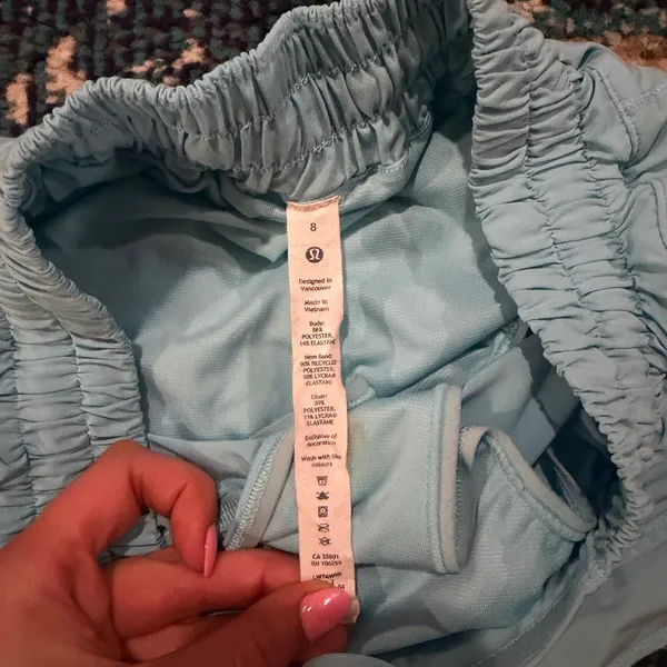 lululemon athletica light blue women’s athletic shorts - Image 4