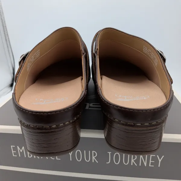 Dansko Berry Milled Burnished Brown Leather Clog Mules 9421-801600 Womens 40 - Image 4