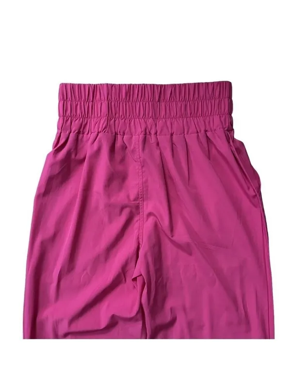 New In Smocked High Waist Elastic Waistband Joggers Hot Pink Size Large - Image 4