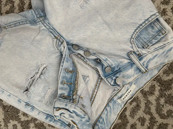 PacSun Ripped Light Wash Shorts - Image 4