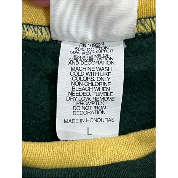 Pleasant Shade Vintage Green Embellished Fall Leaves Crewneck Sweater Size Large - Image 7