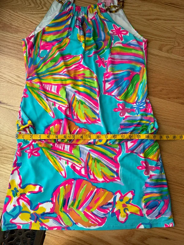 Lilly Pulitzer Siena Sea Blue Summer Haze Halter Dress S - Image 10