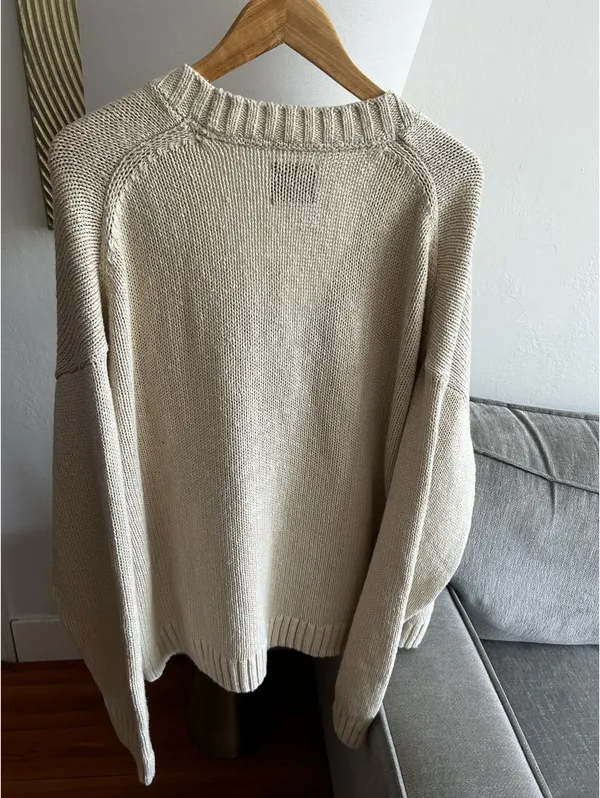 Abercrombie Knit Oversized Novelty Cardigan XXL Western Prairie Patchwork Chunky - Image 6