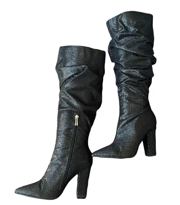 Cape Robbin Beautiful Sparkly Thigh High Block Heel Boots - Image 4