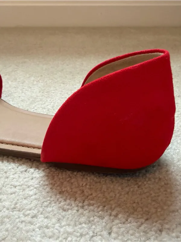 A New Day Red Faux Suede d’Orsay Flats Women’s Size‎ 11 - Image 11