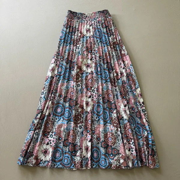 Basix multi-color floral pleated maxi skirt - Image 2