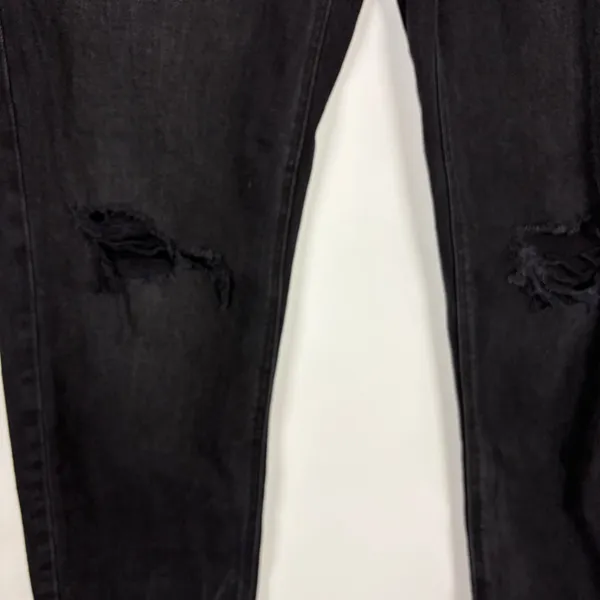 American Eagle Mom Straight Jean Washed Black Denim High Rise Size 2 Regular - Image 5