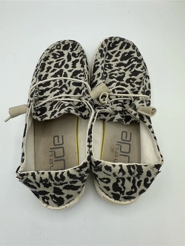 Hey Dude Wendy Woven Cheetah Shoes Womens‎ Size 9 Gray Slip On Comfort Casual - Image 4