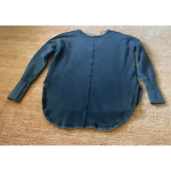Free People Women’s Indigo Western Long Sleeve Cotton Pullover Top Size SP - Image 8