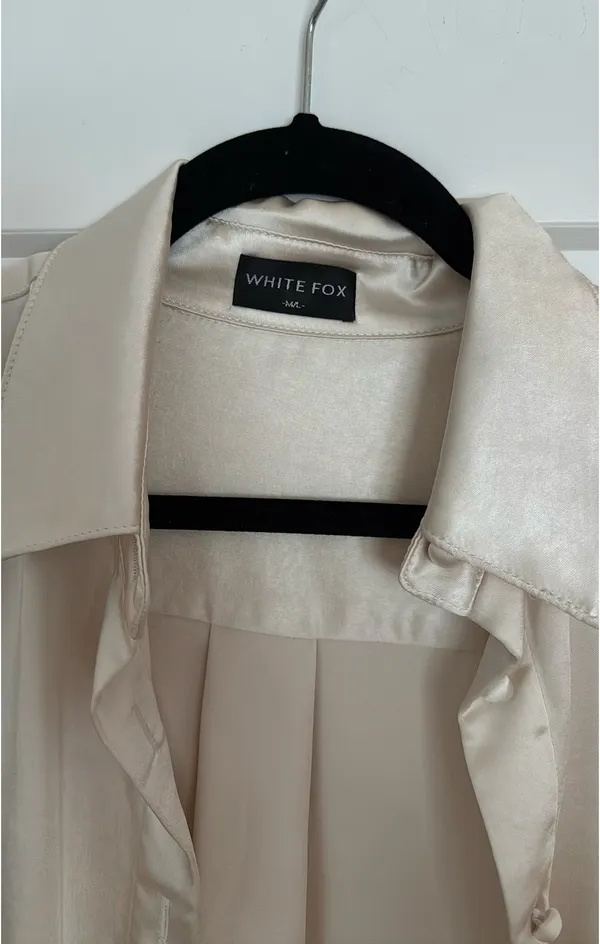White Fox Boutique Champagne Button Up Top - Image 2